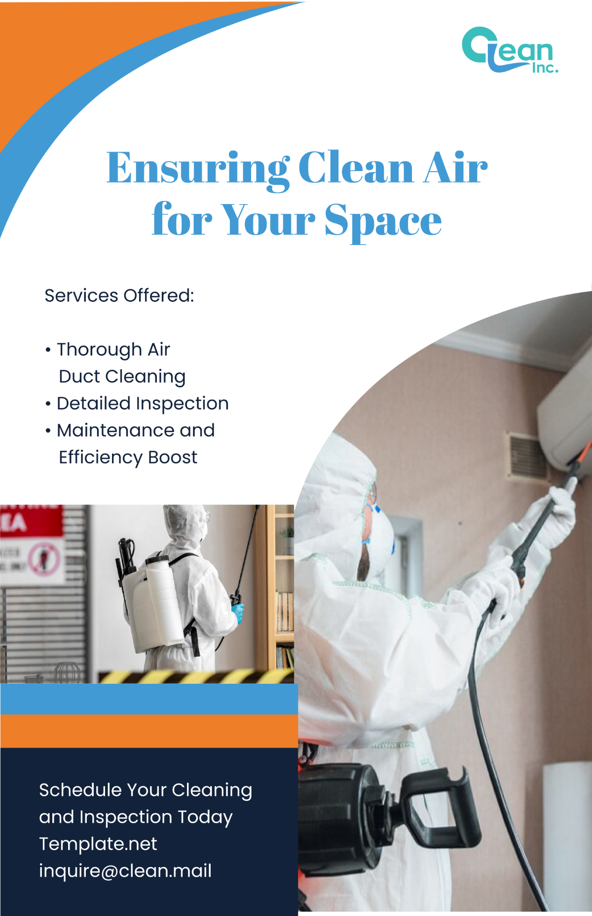 Air Duct Cleaning and Inspection Poster Template