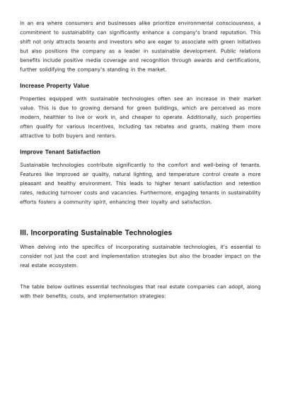 Free Real Estate Implementing Sustainable Technologies Guide Template to Edit Online