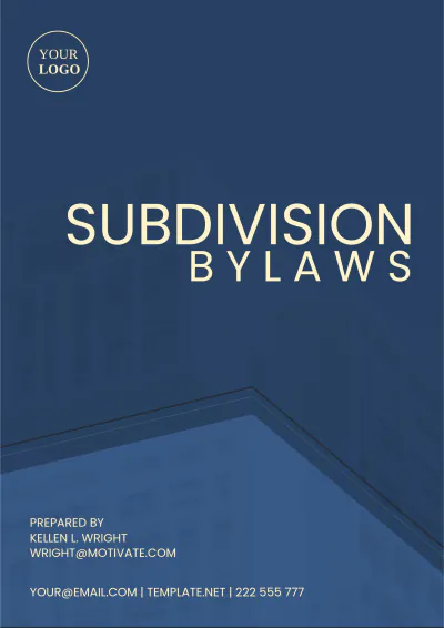 Free Subdivision Bylaws Template to Edit Online