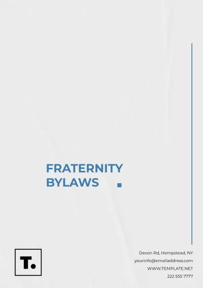Free Fraternity Bylaws Template to Edit Online