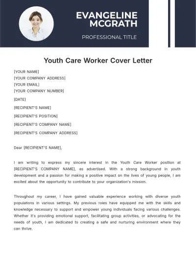 Free Youth Care Worker Cover Letter Template to Edit Online