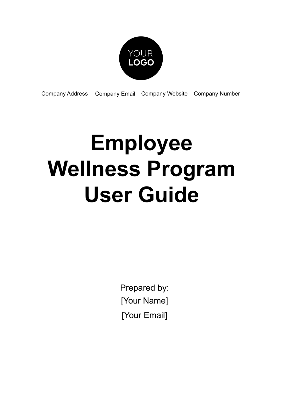 Free Employee Wellness Program User Guide Template