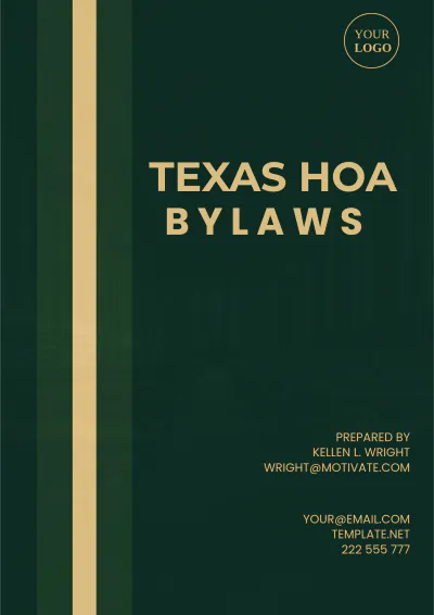 Free Texas Hoa Bylaws Template to Edit Online