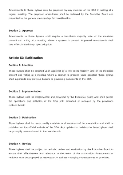 Free Student Government Bylaws Template to Edit Online