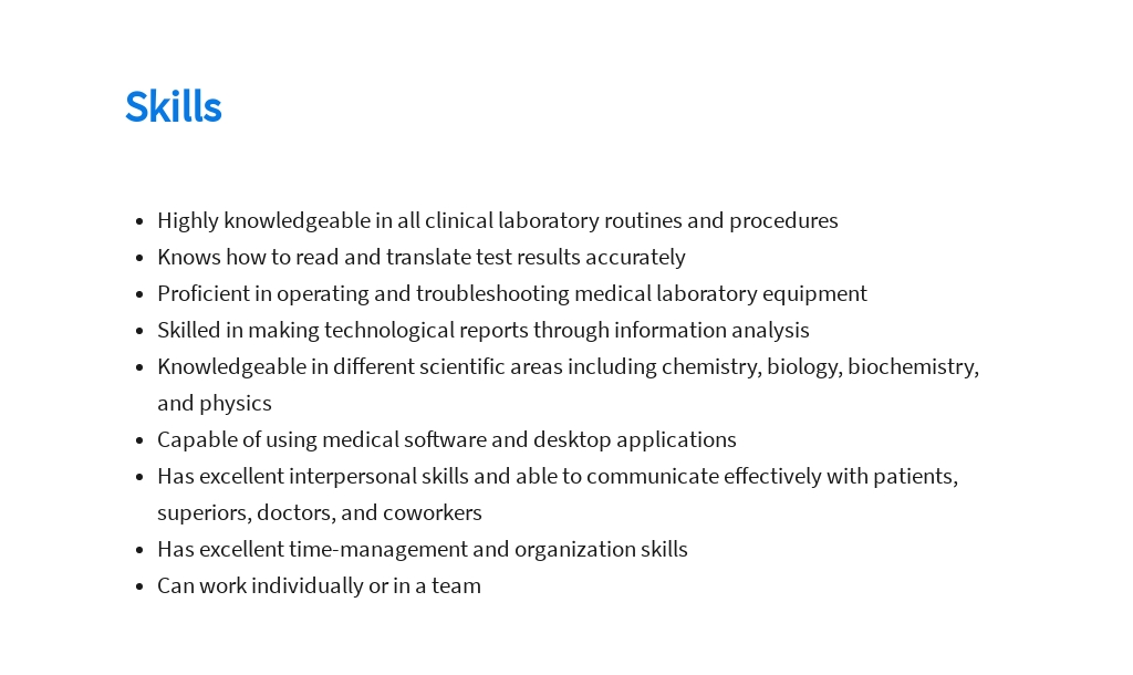 Free International Medical Technologist Job Ad and Description Template 4.jpe