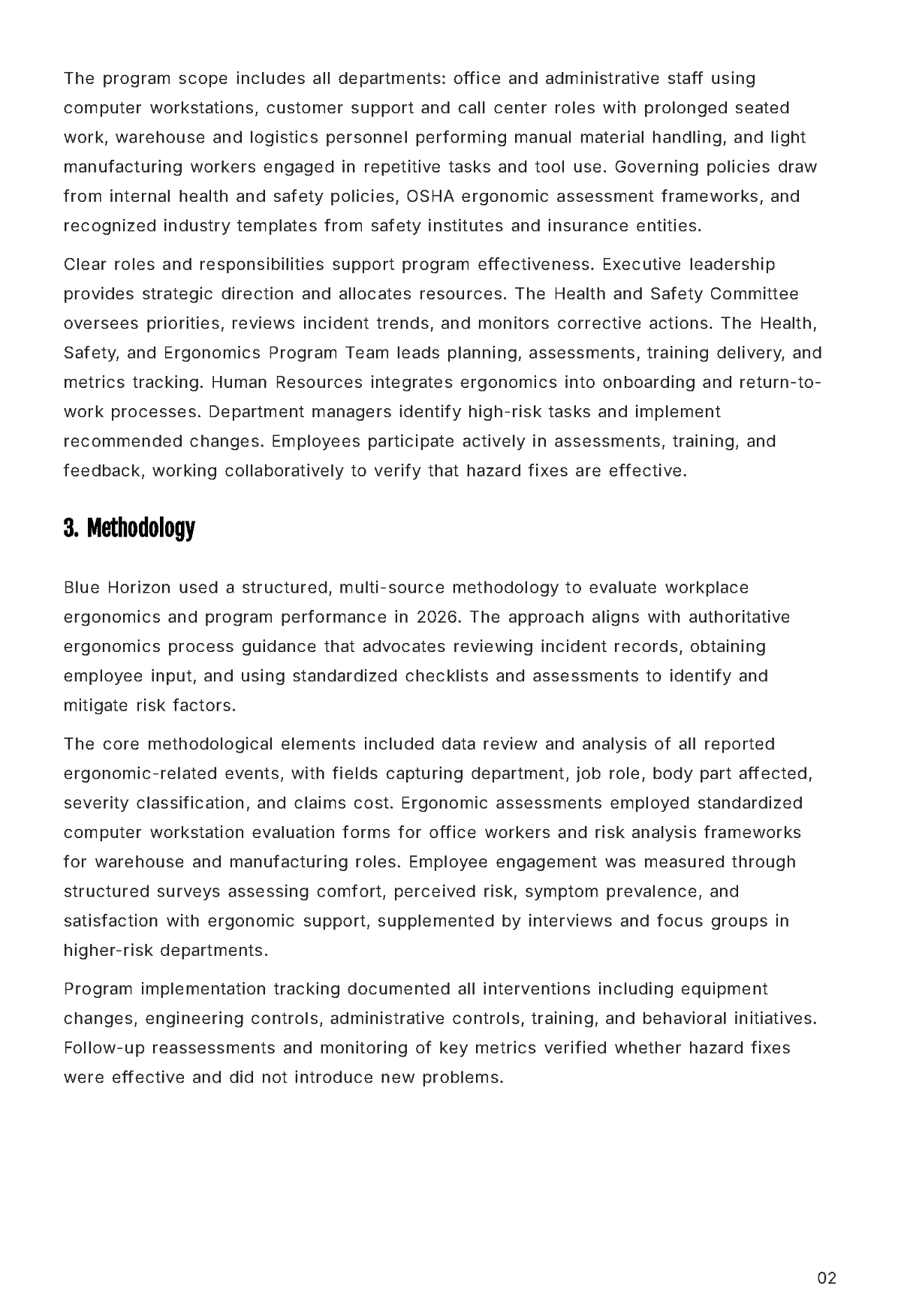 Free Annual Workplace Ergonomics Report Template to Edit Online