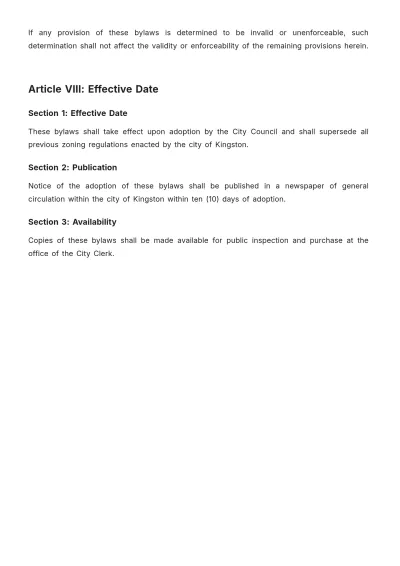 Free Kingston Bylaws Template to Edit Online