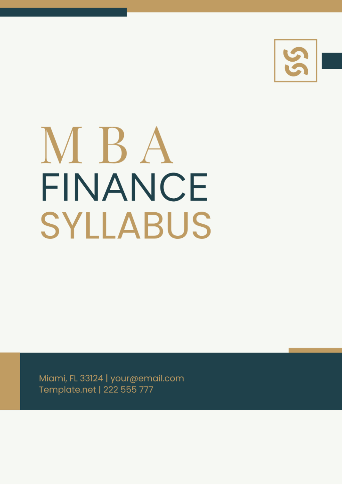 Free MBA Finance Syllabus Template