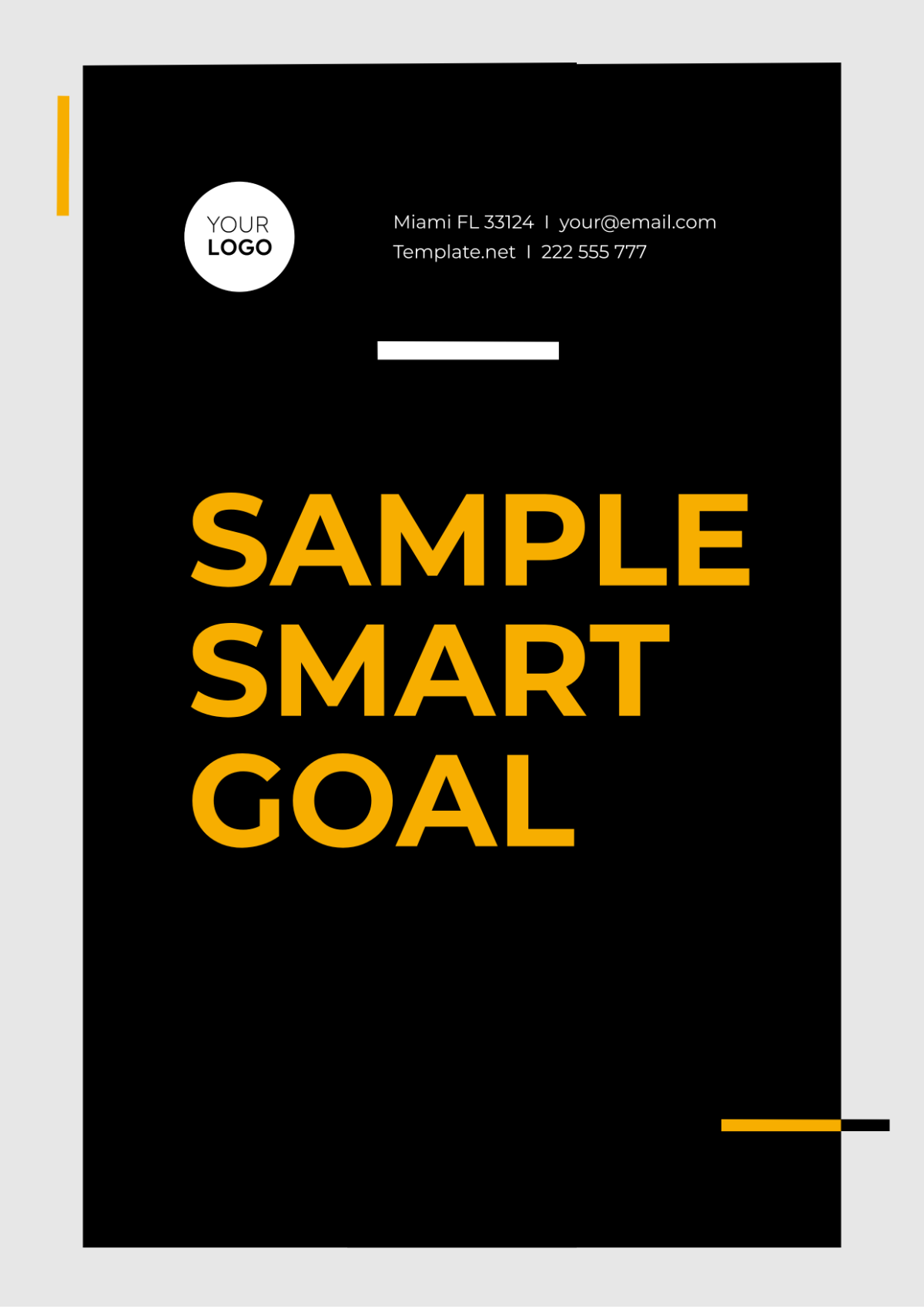 Sample Smart Goal Template