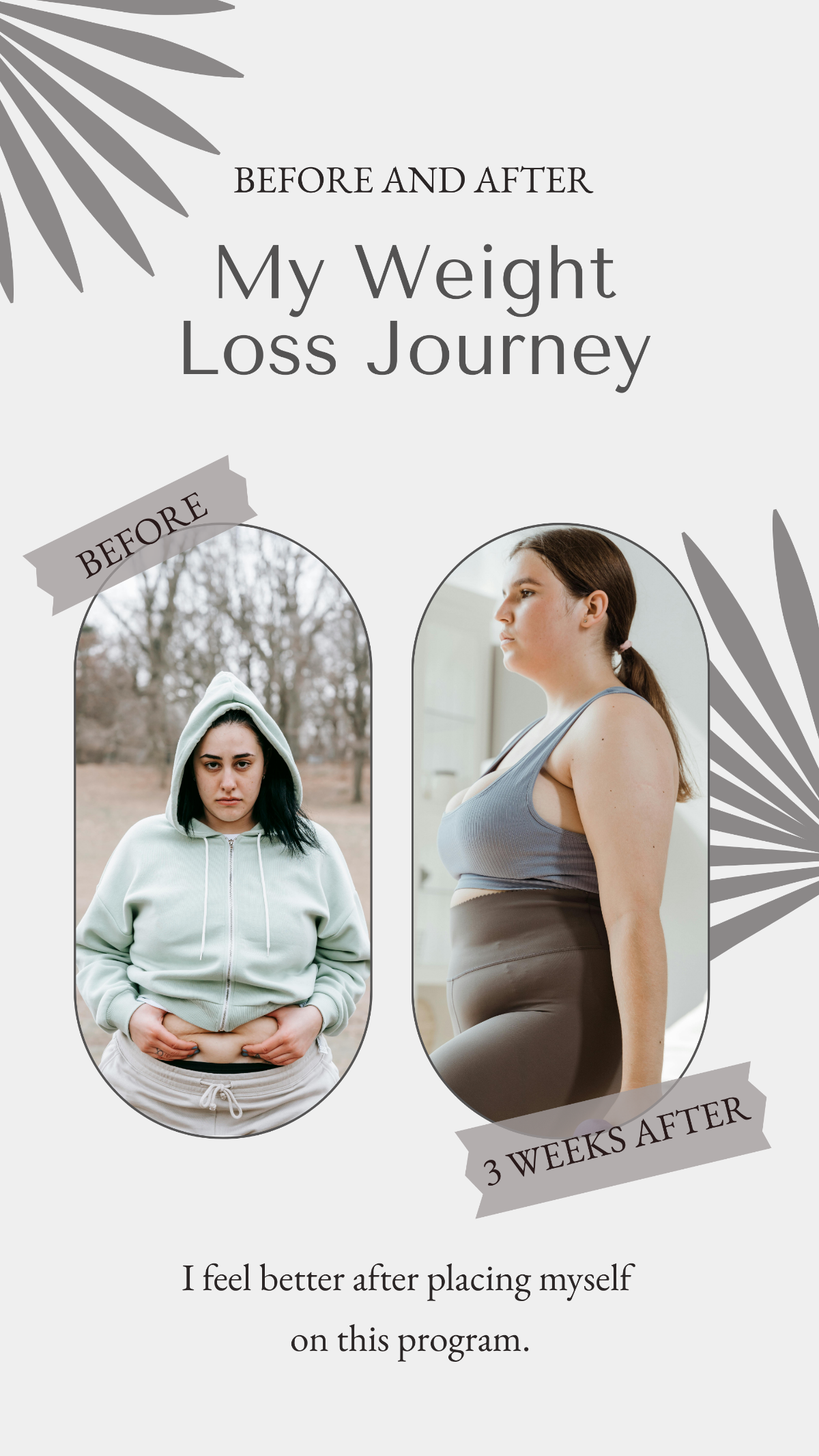 Free Weight Loss Before and After Story Template