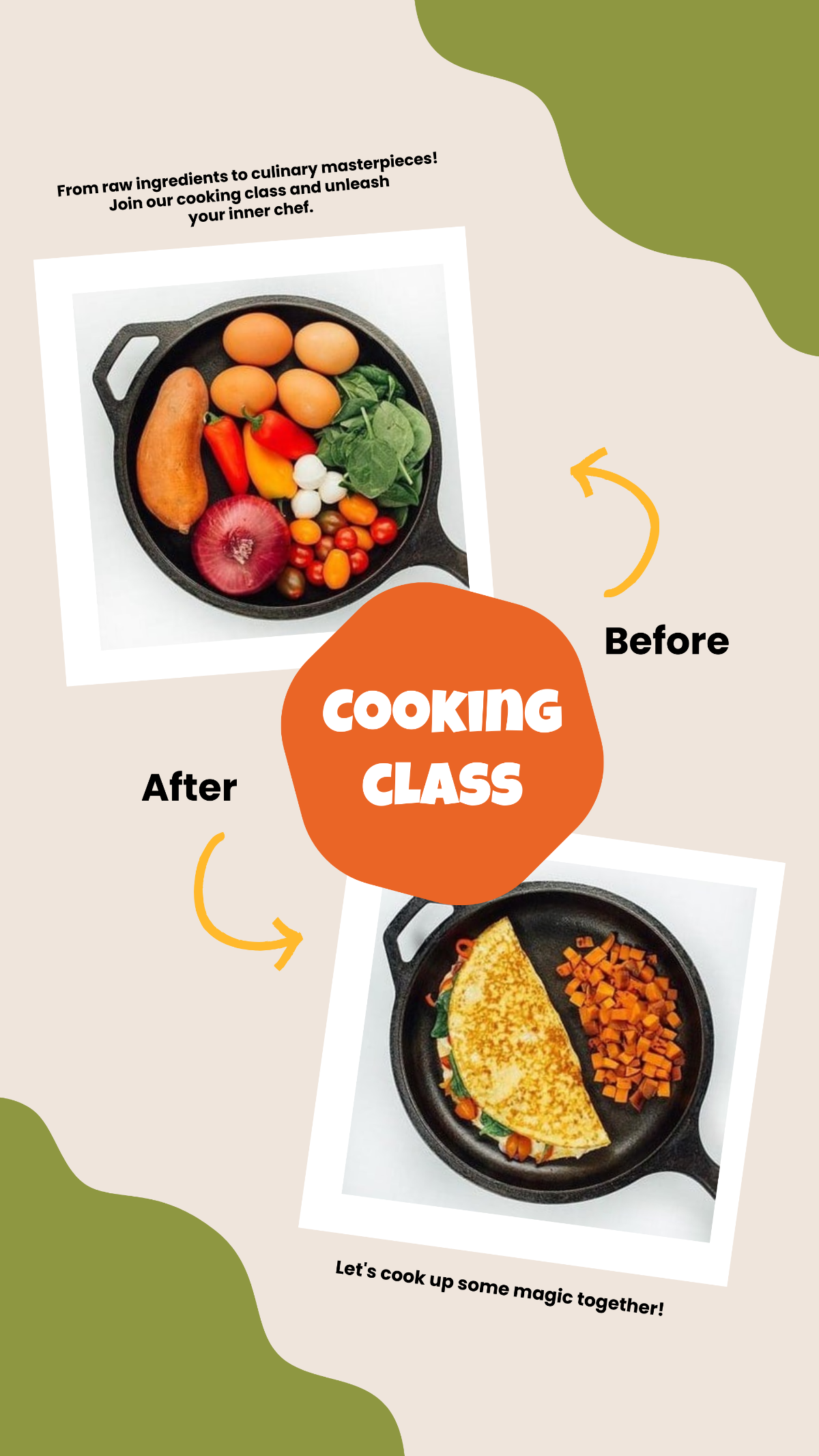 Free Cooking Class Before and After Instagram Post