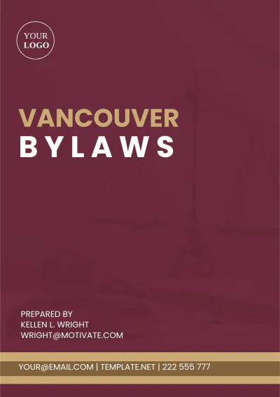 Free Vancouver Bylaws Template to Edit Online