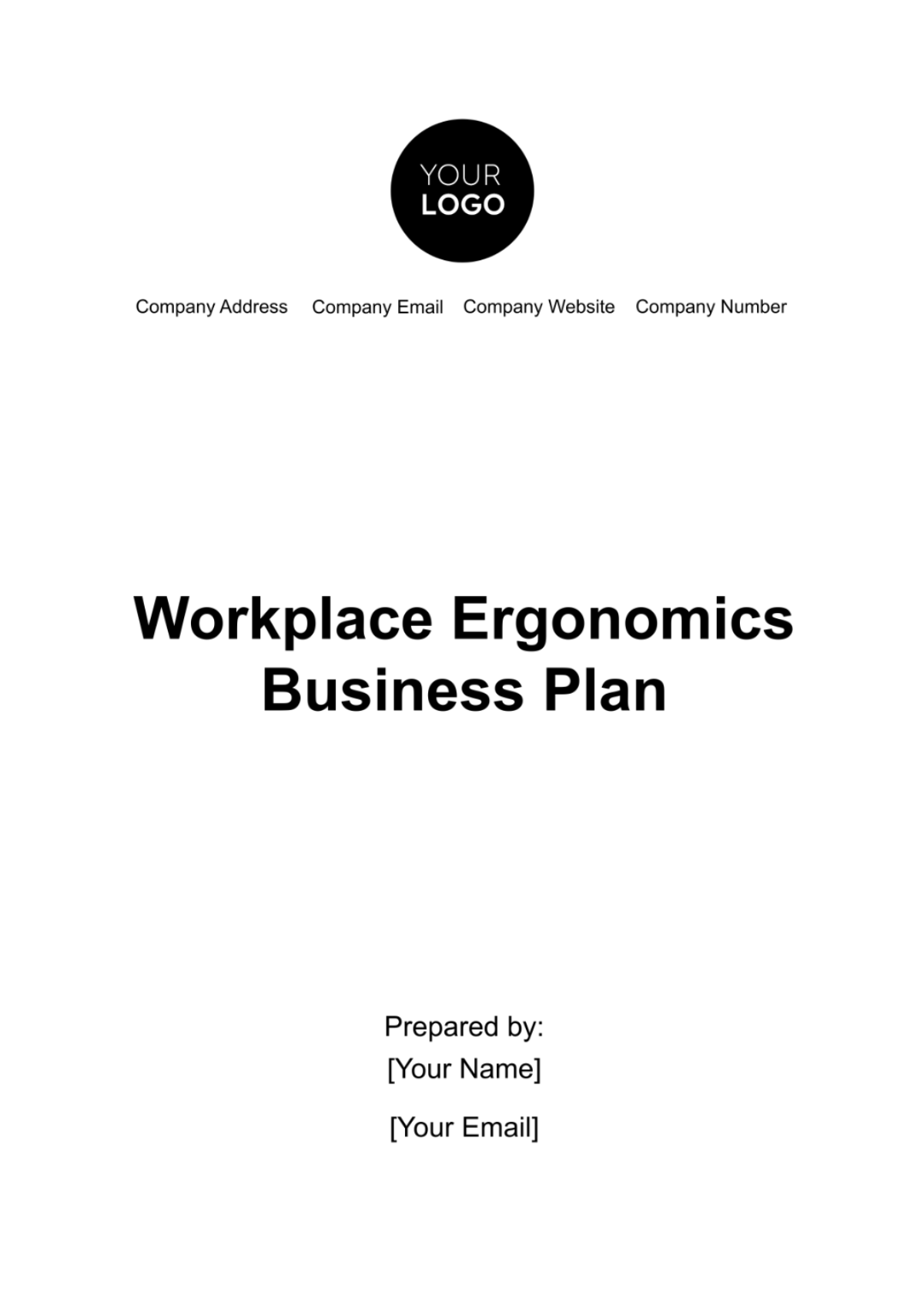 Workplace Ergonomics Business Plan Template - Edit Online & Download