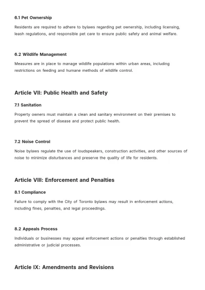 Free City Of Toronto Bylaws Template to Edit Online