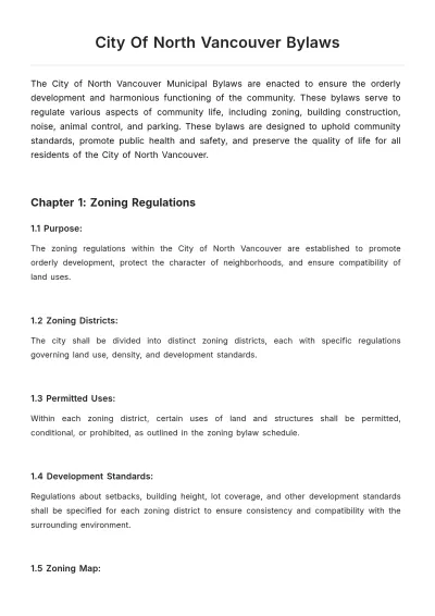 Free City Of North Vancouver Bylaws Template to Edit Online