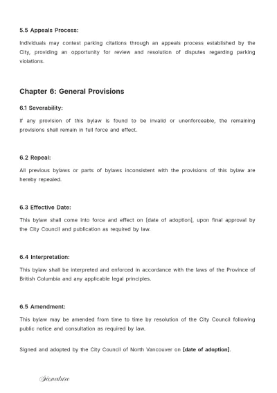 Free City Of North Vancouver Bylaws Template to Edit Online