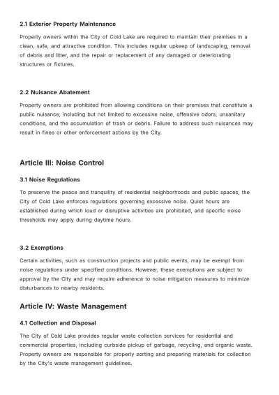 Free City Of Cold Lake Bylaws Template to Edit Online