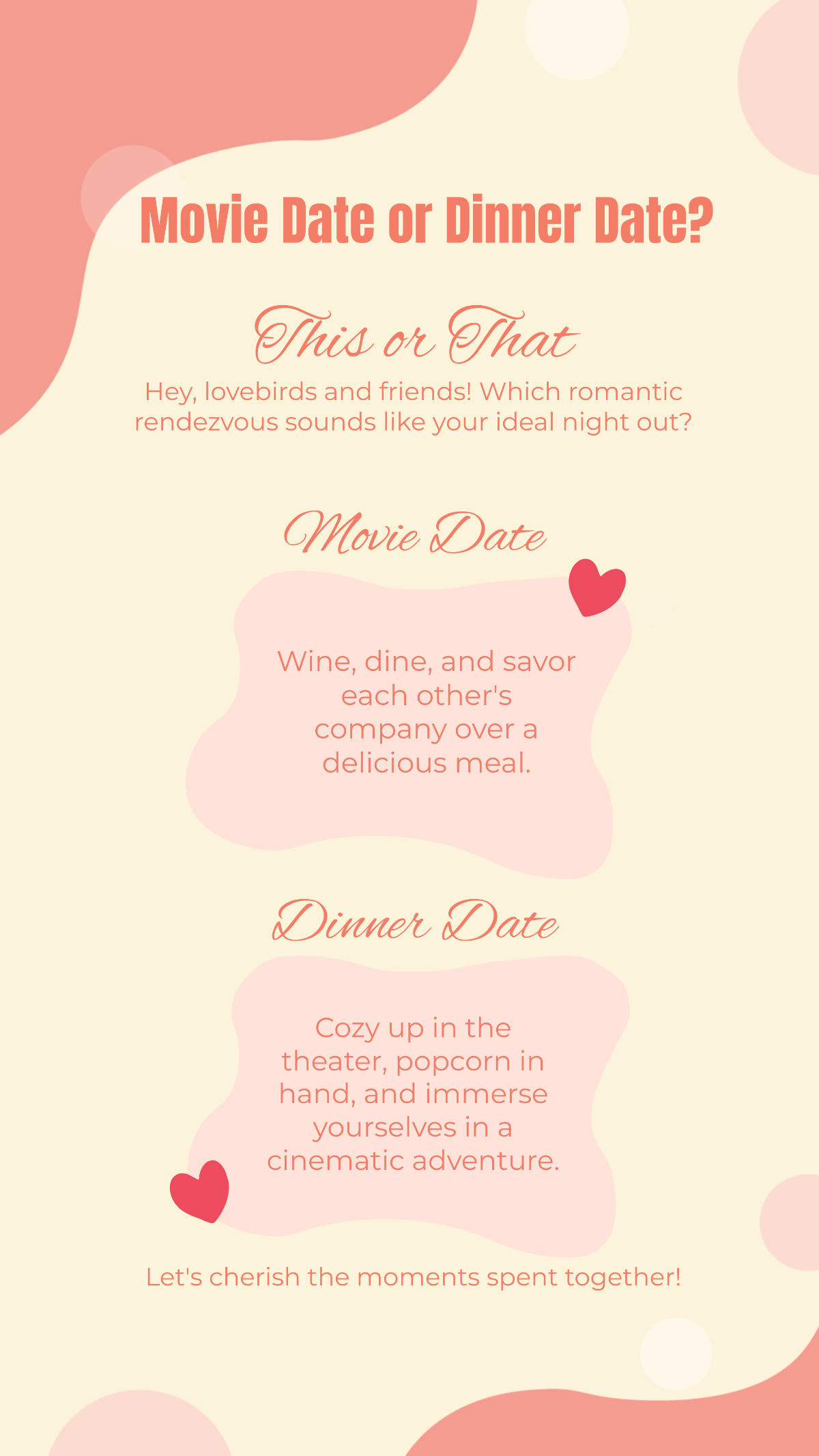 Movie Date or Dinner Date This or That Instagram Story Template