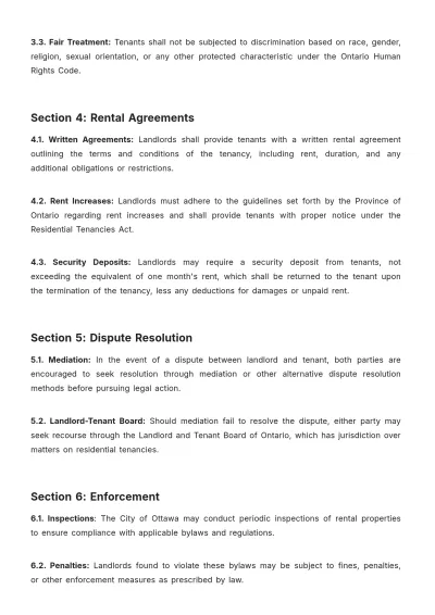 Free City Of Ottawa Rental Bylaws Template to Edit Online