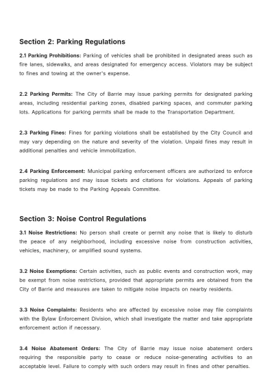 Free City Of Barrie Bylaws Template to Edit Online