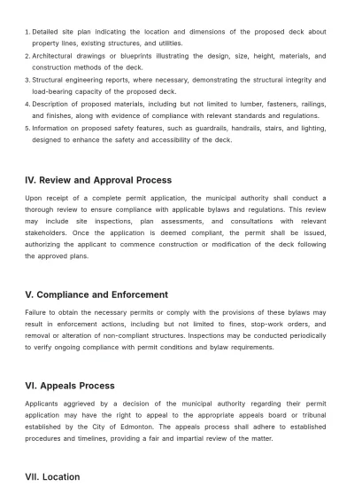 Free City Of Edmonton Deck Bylaws Template to Edit Online