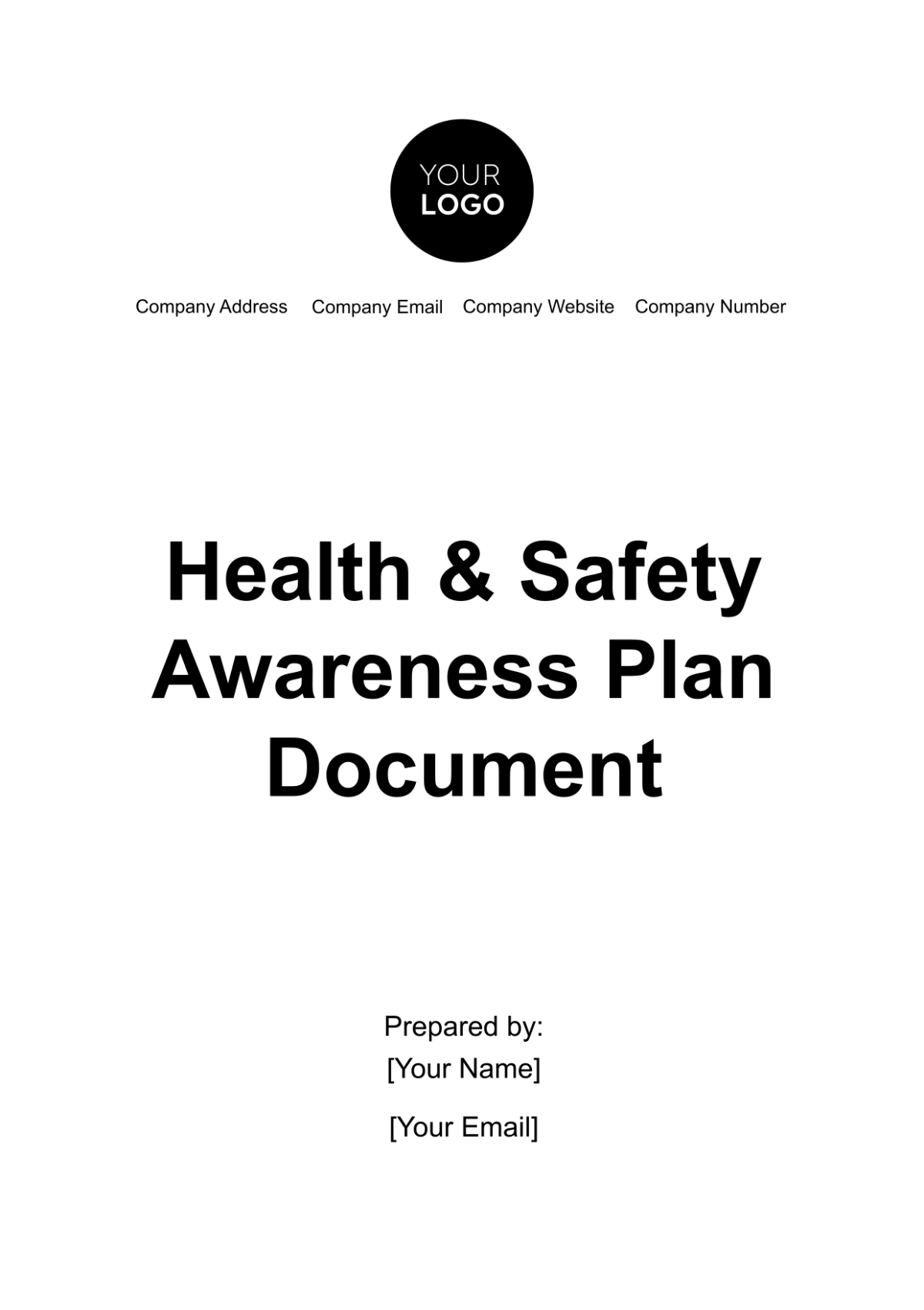 Health & Safety Awareness Plan Document Template - Edit Online ...