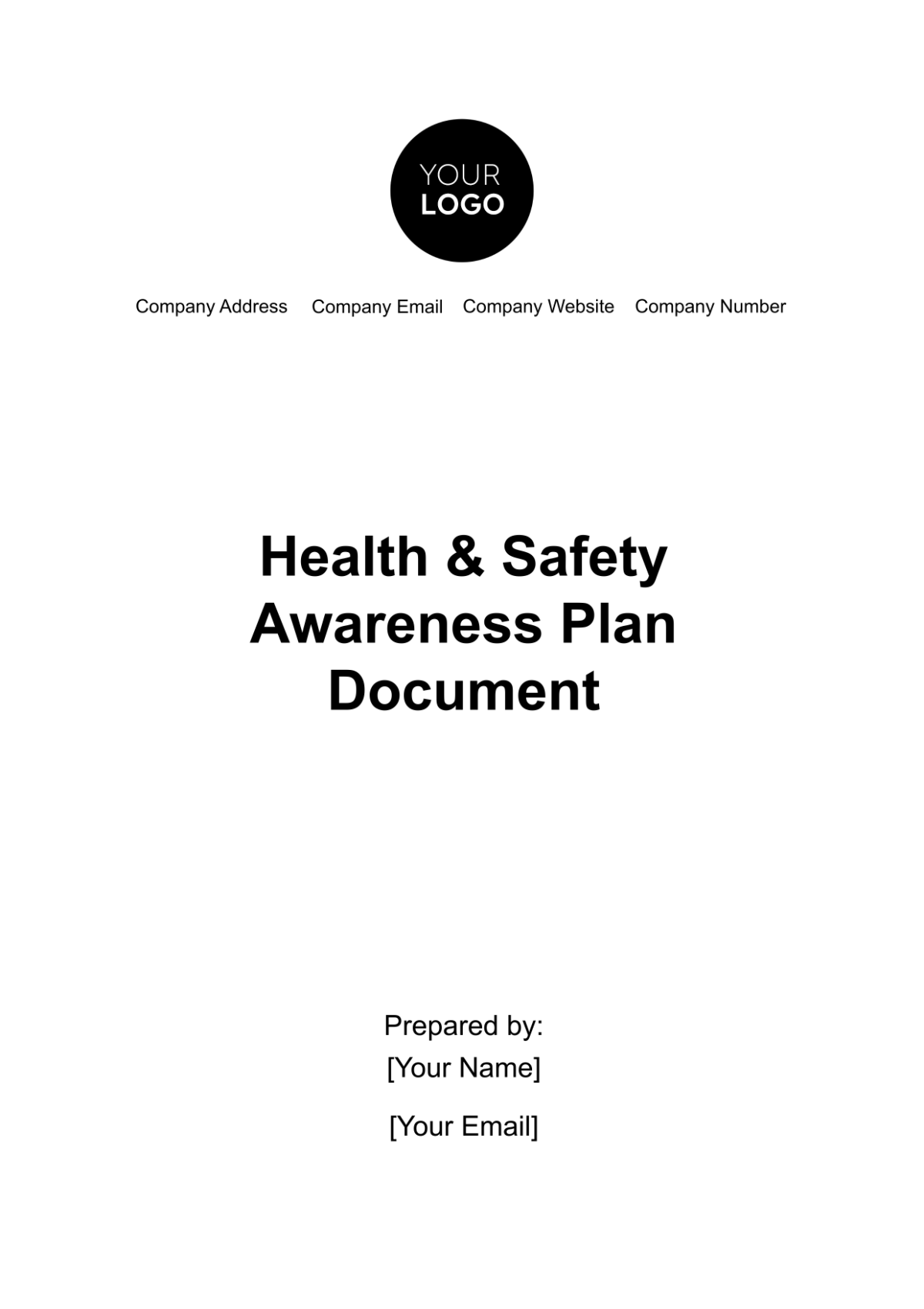 Free Health & Safety Awareness Plan Document Template