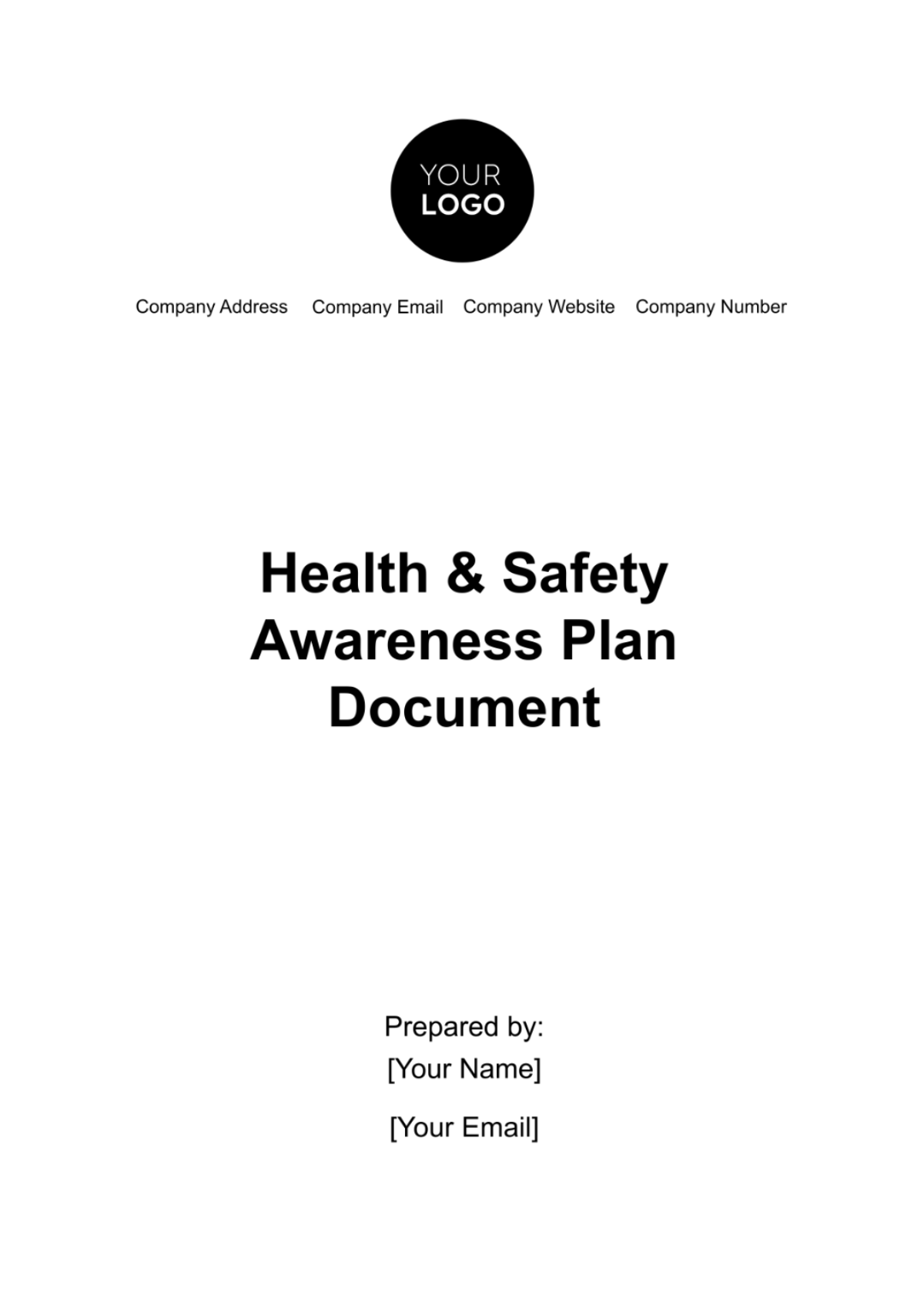 Health & Safety Awareness Plan Document Template