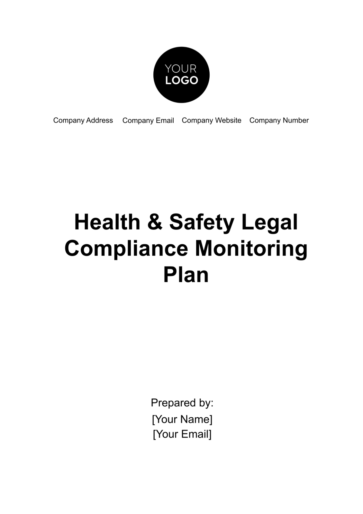 Health & Safety Legal Compliance Monitoring Plan Template