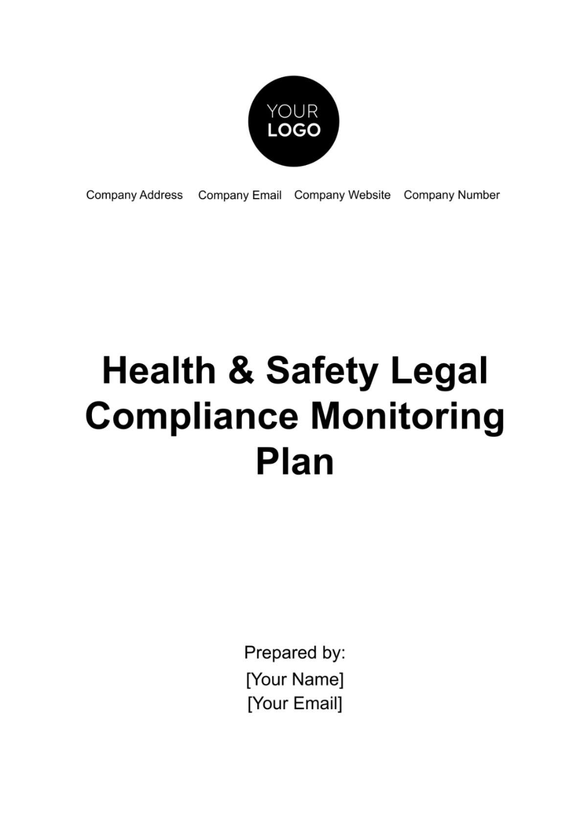 Health & Safety Legal Compliance Monitoring Plan Template - Edit Online & Download