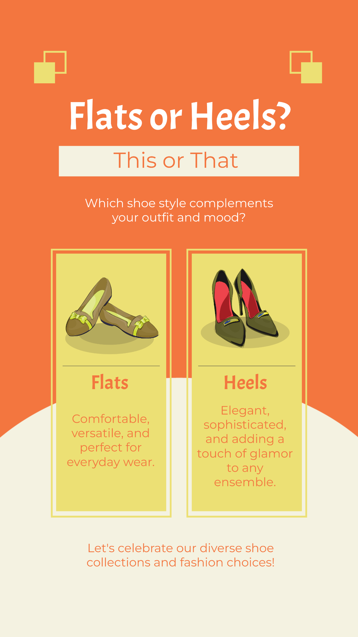 Flats or Heels This or That Instagram Post Template