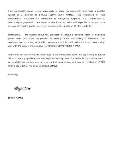Free Police Dispatcher Cover Letter Template to Edit Online