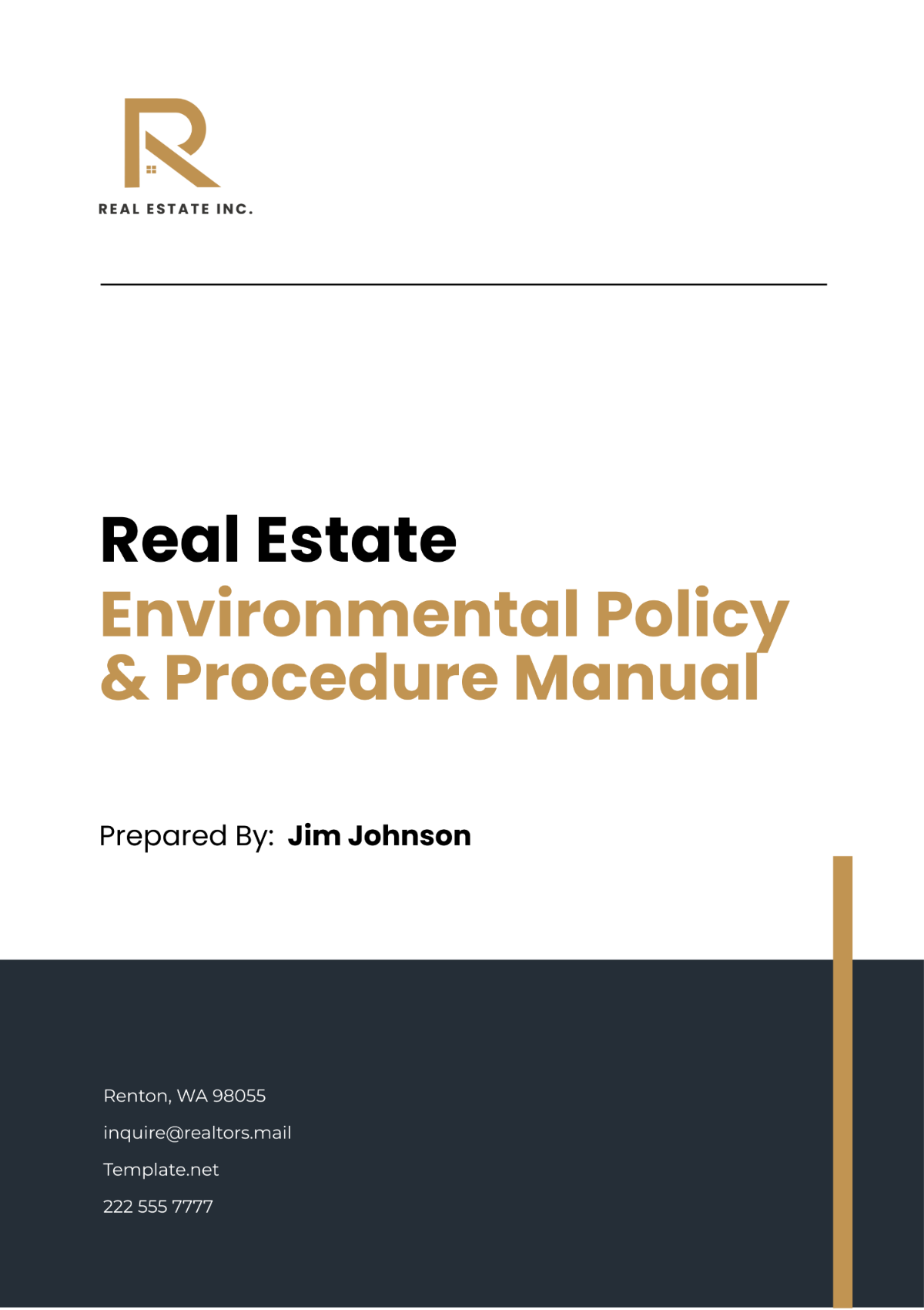 Real Estate Environmental Policy & Procedure Manual Template - Edit Online & Download