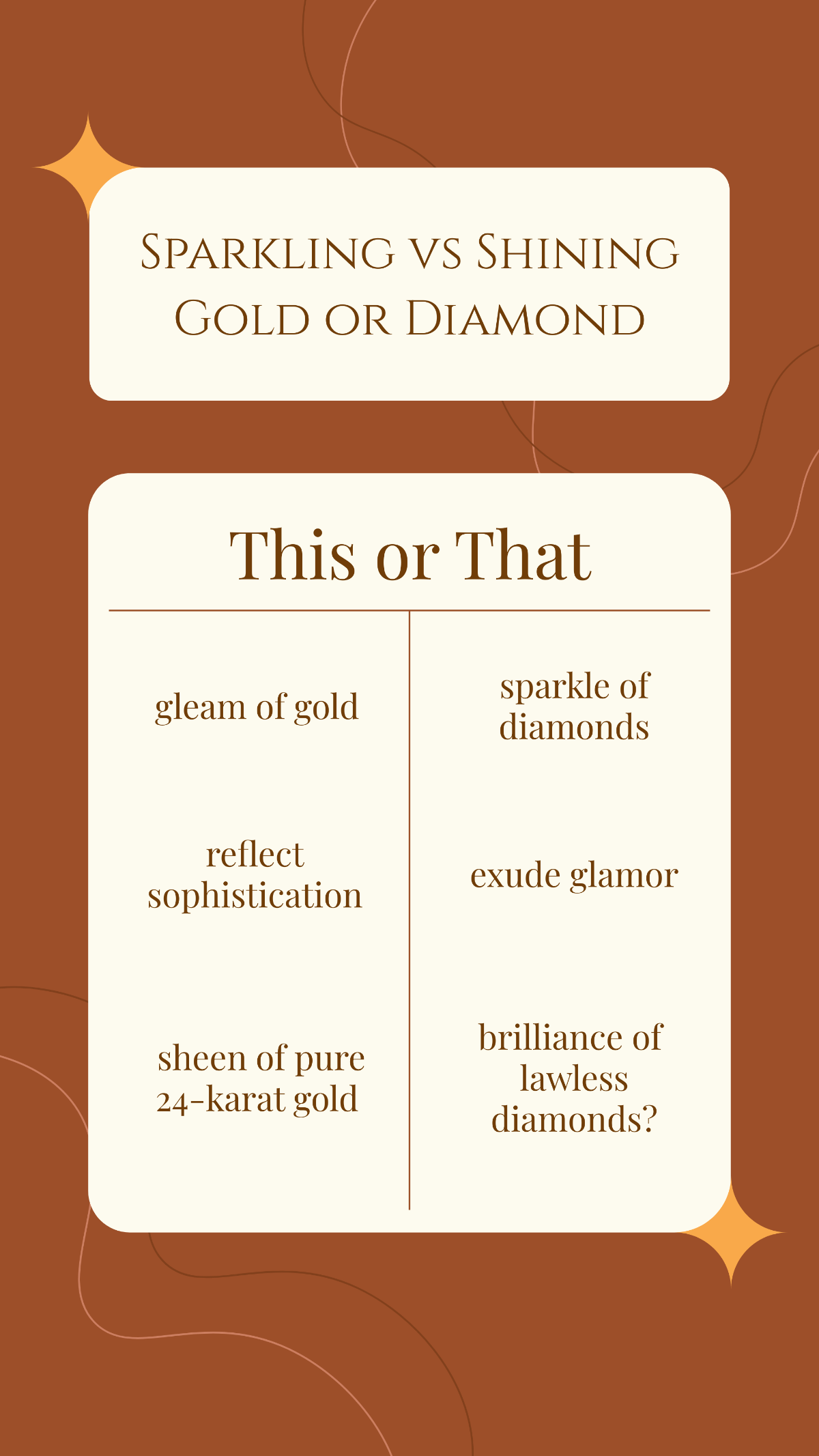 Gold or Diamond This or That Story
