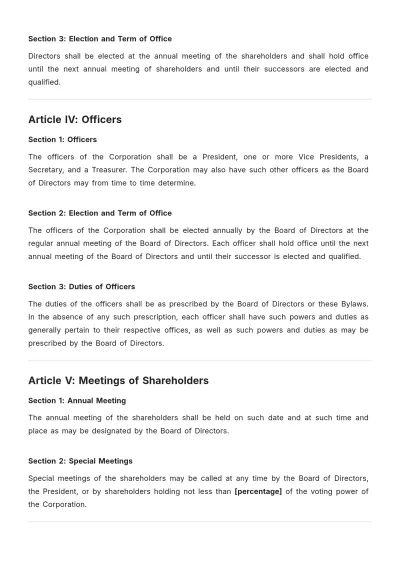 Free North Carolina Bylaws Template to Edit Online