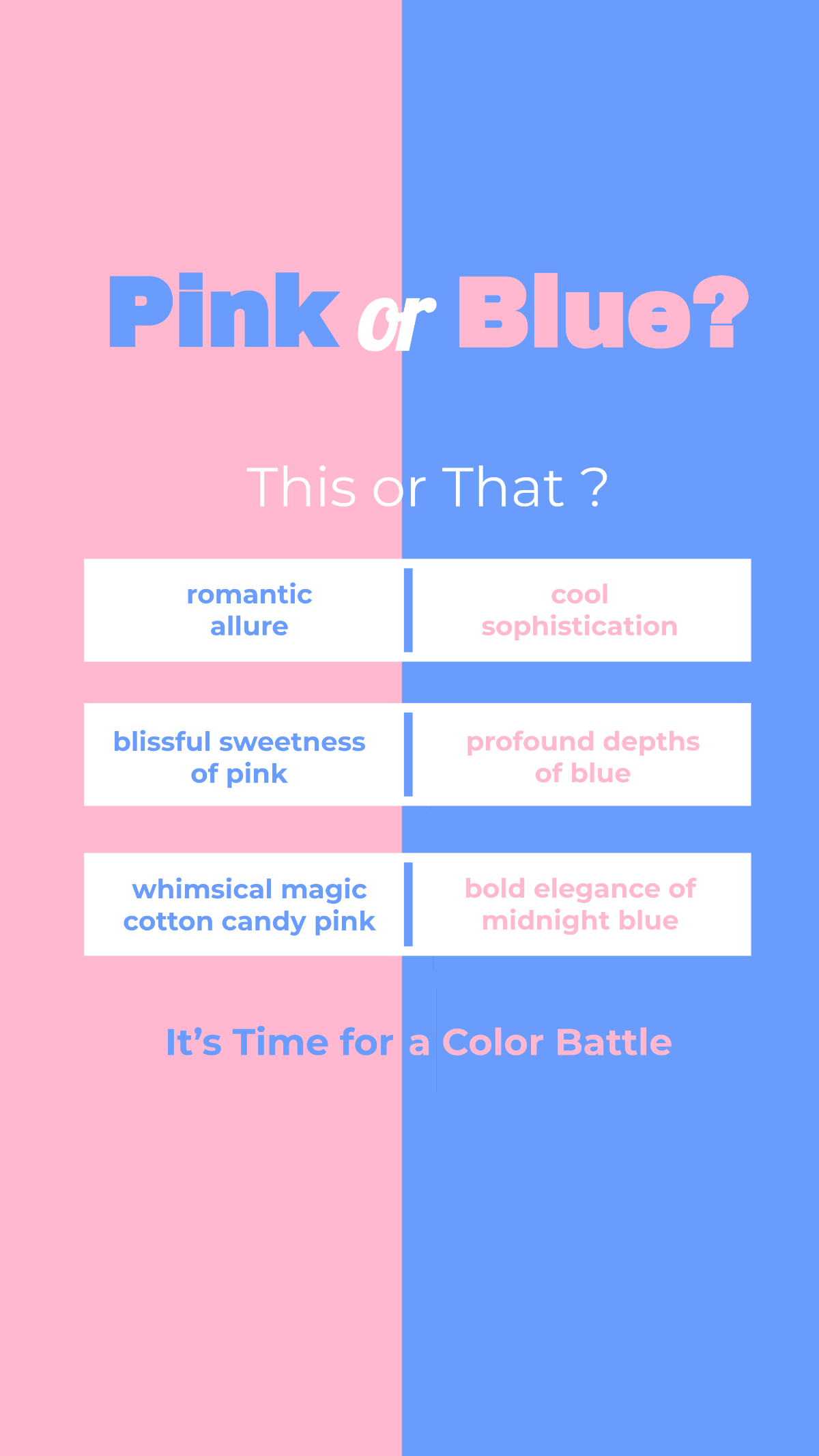 Pink or Blue This or That Instagram Story