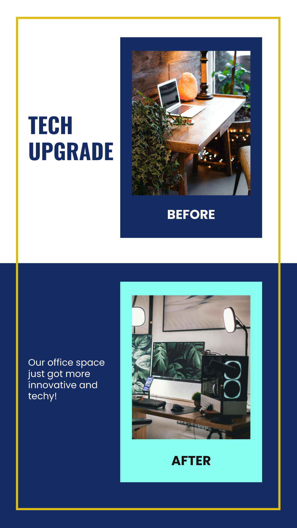 Free Technology Upgrade Before and After X Post Template