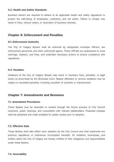 Free Calgary City Bylaws Template to Edit Online
