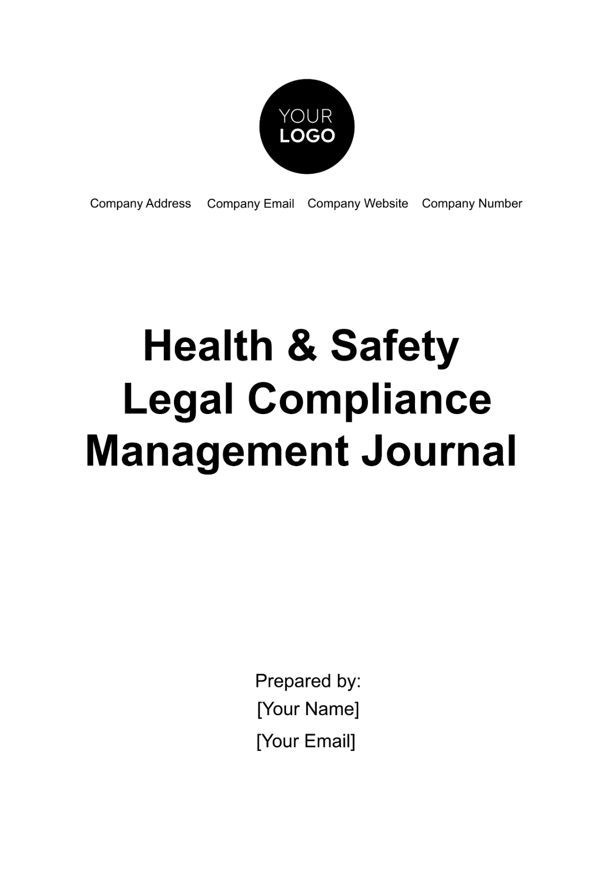 Free Health & Safety Legal Compliance Management Journal Template