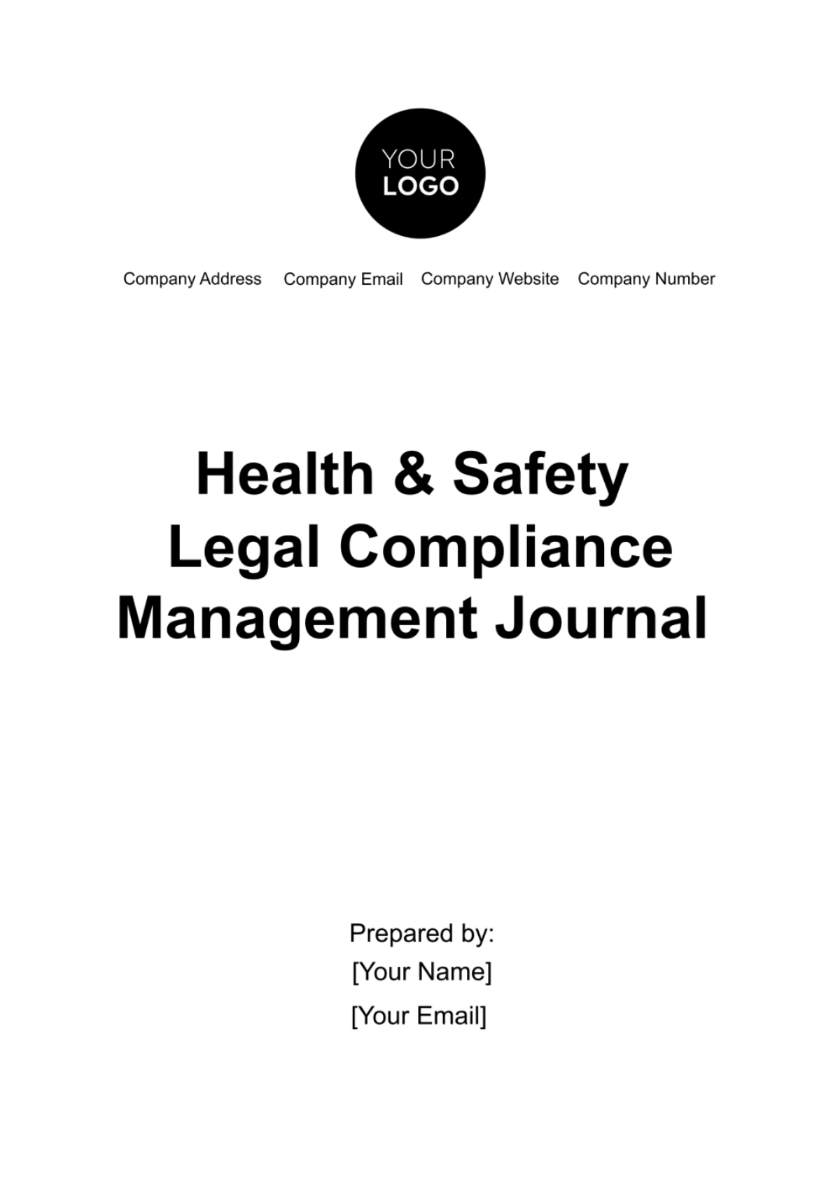 Health & Safety Legal Compliance Management Journal Template