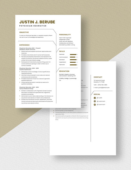 Physician Recruiter Resume Download