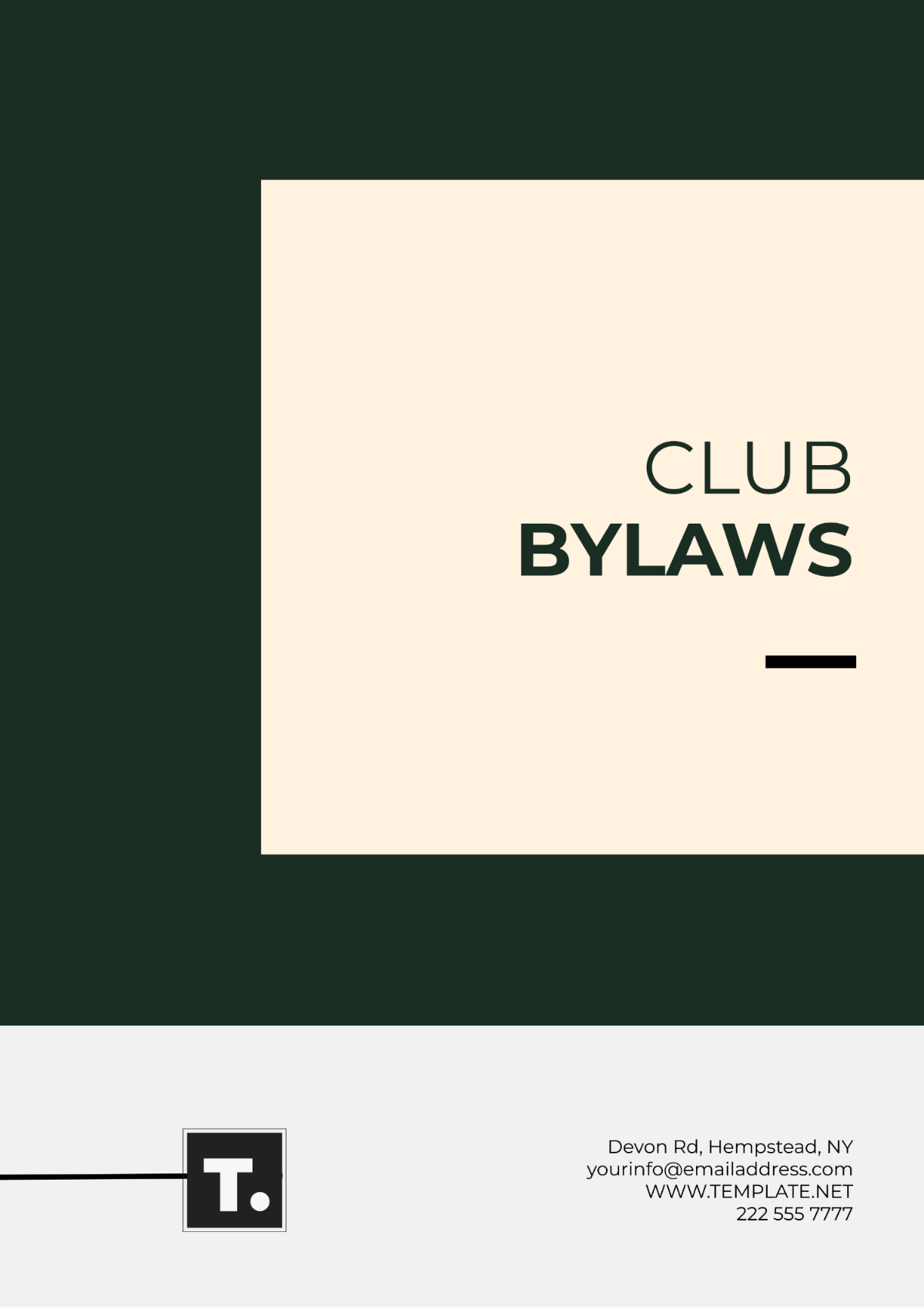 Club Bylaws Design Template