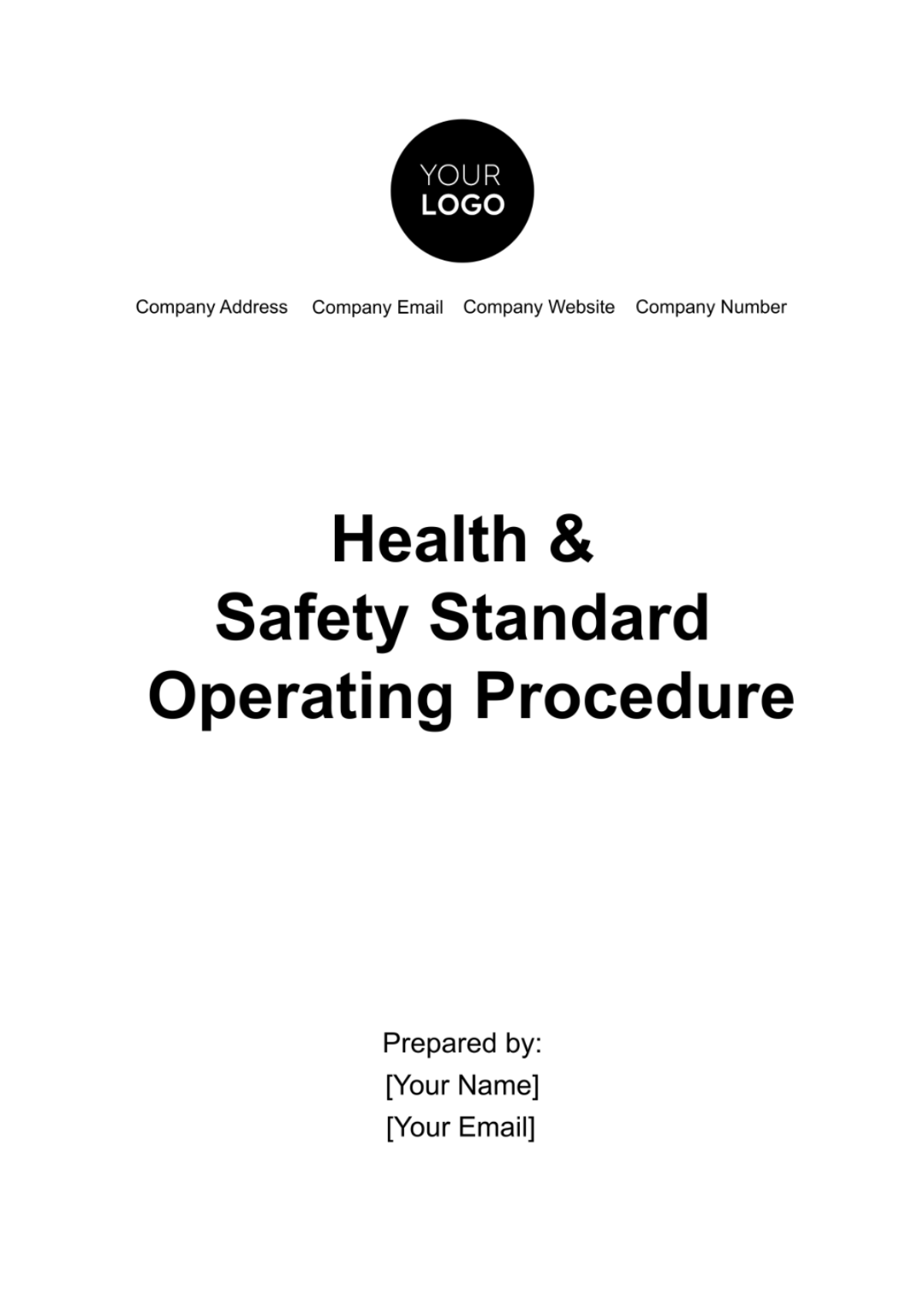 Health & Safety Standard Operating Procedure Template