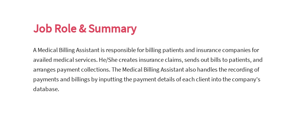Free Medical Billing Assistant Job Description Template 2.jpe