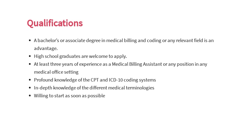 Free Medical Billing Assistant Job Description Template 5.jpe