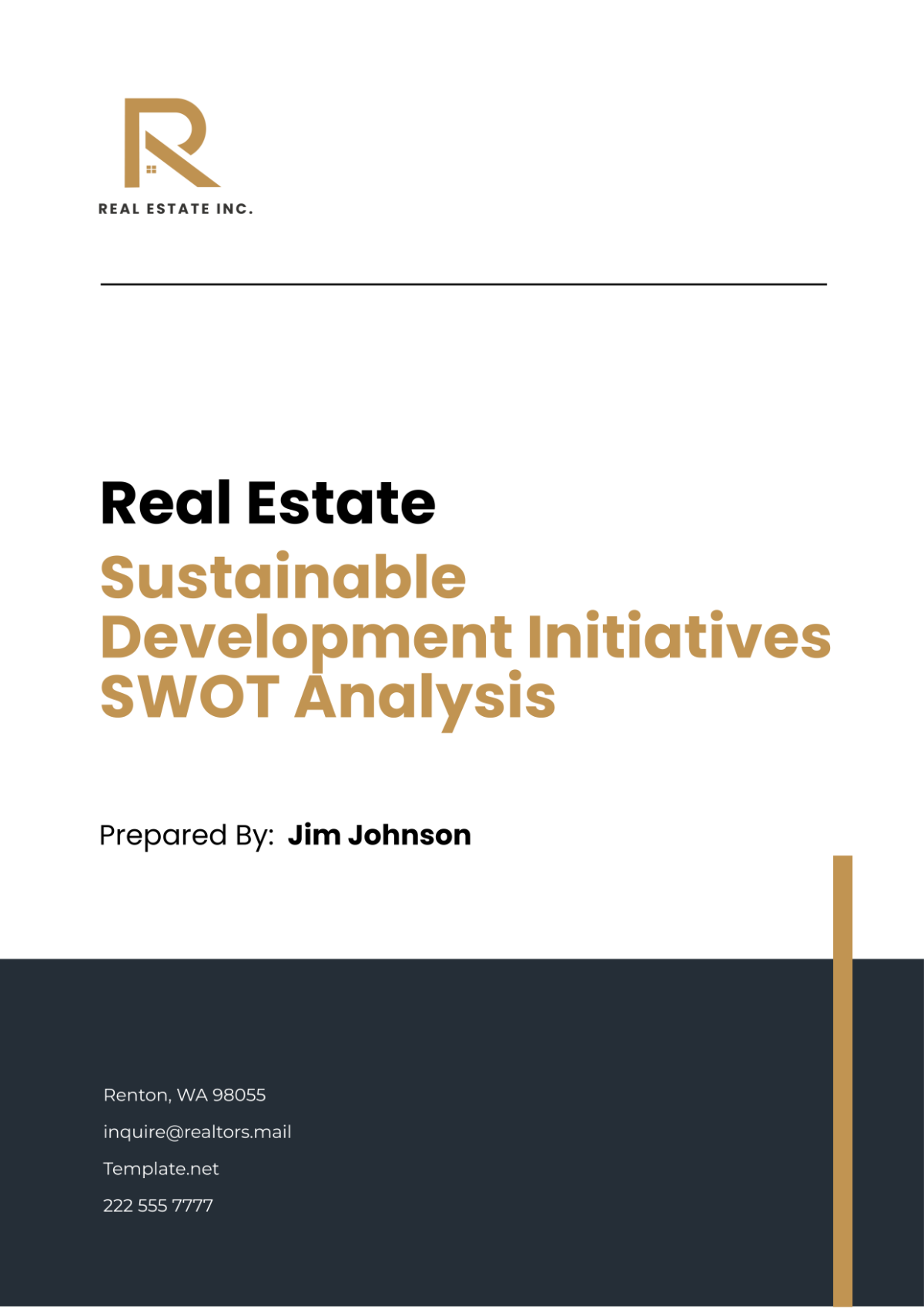 Real Estate Sustainable Development Initiatives SWOT Analysis Template