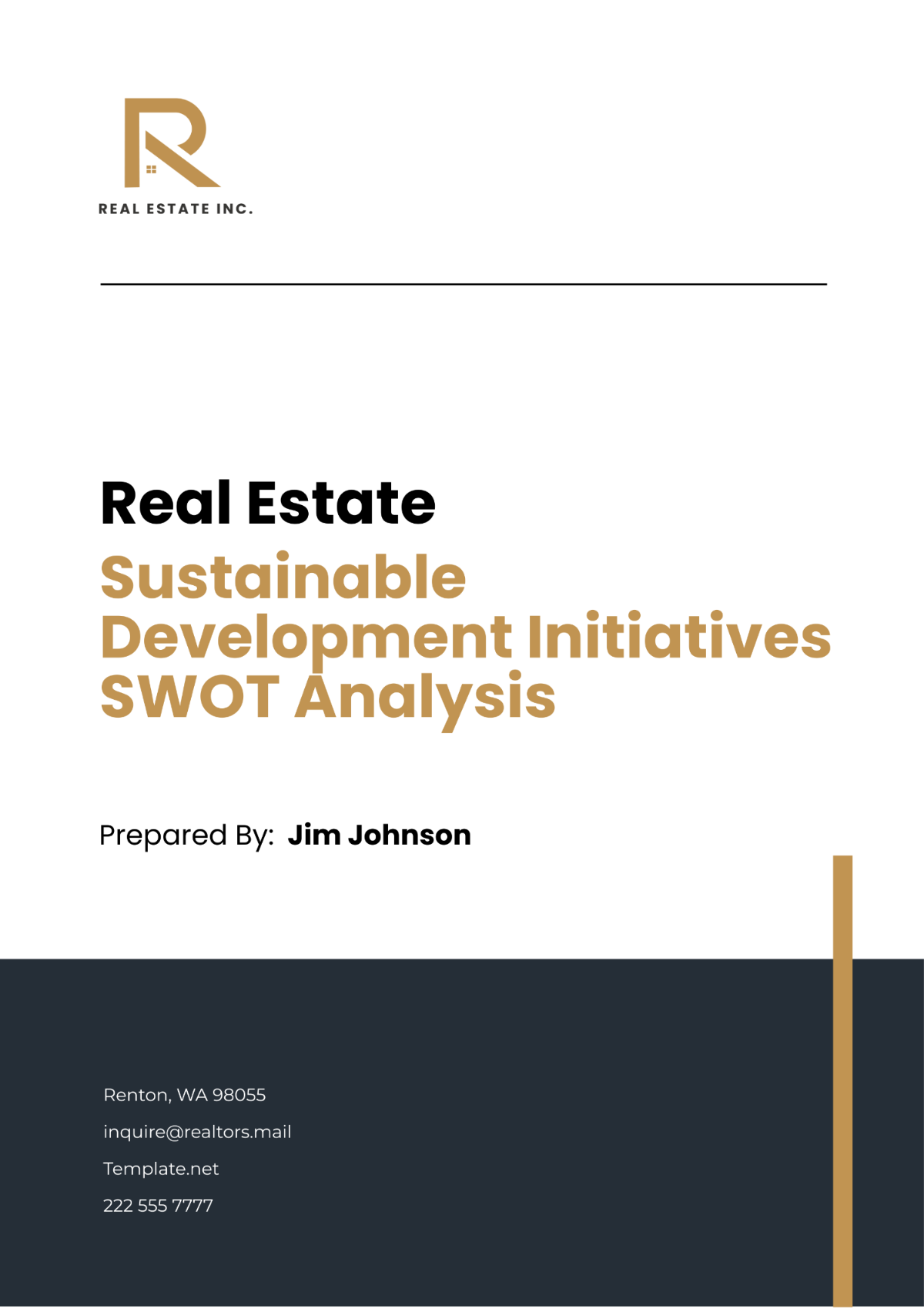 Real Estate Sustainable Development Initiatives SWOT Analysis Template - Edit Online & Download