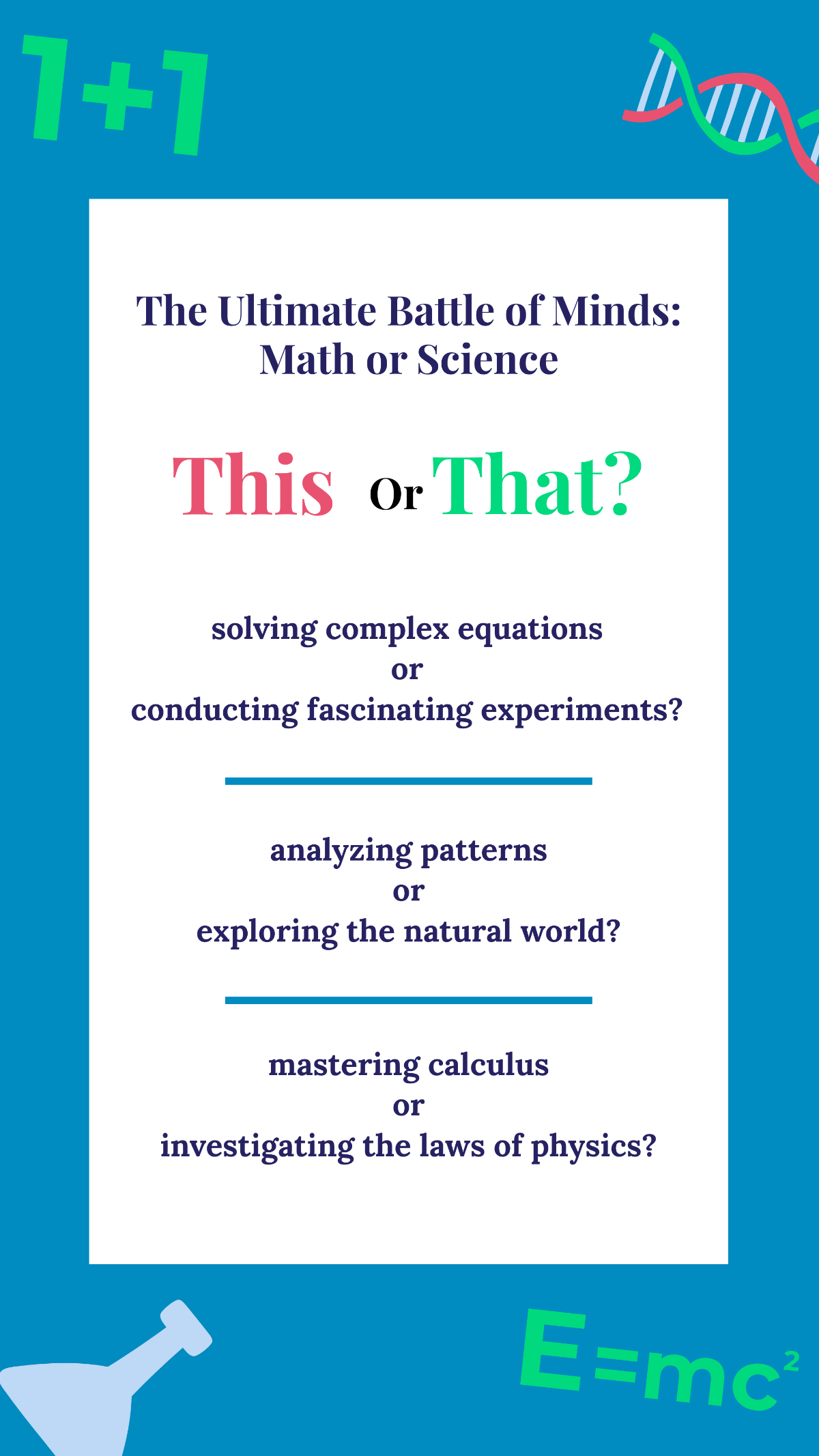 Math or Science This or That Story Template