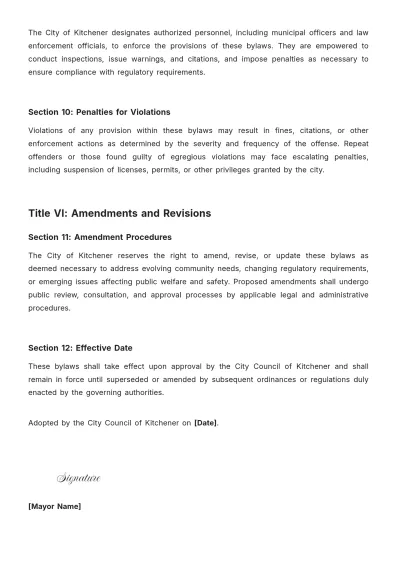 Free Kitchener Bylaws Template to Edit Online