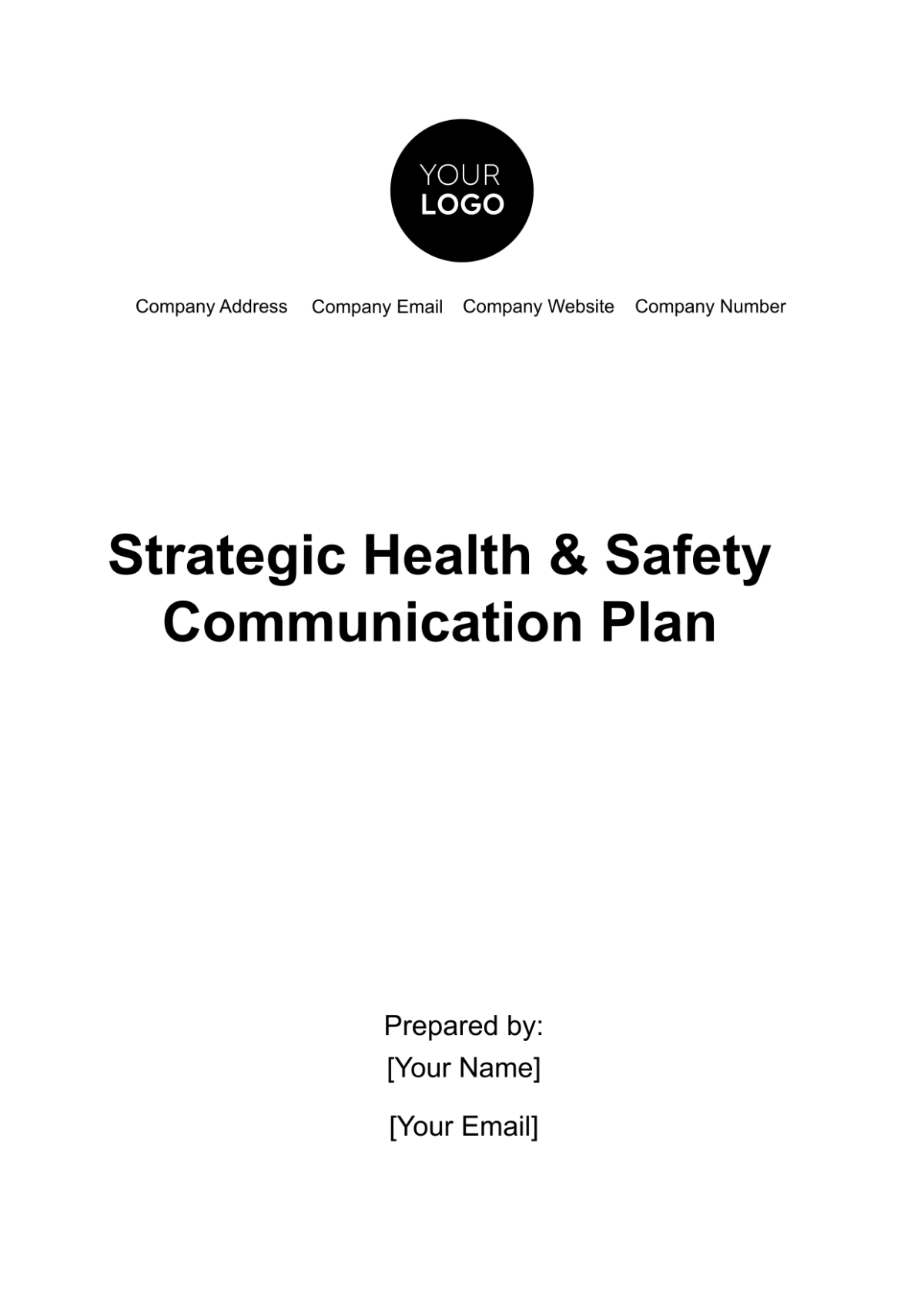 Strategic Health & Safety Communication Plan Template